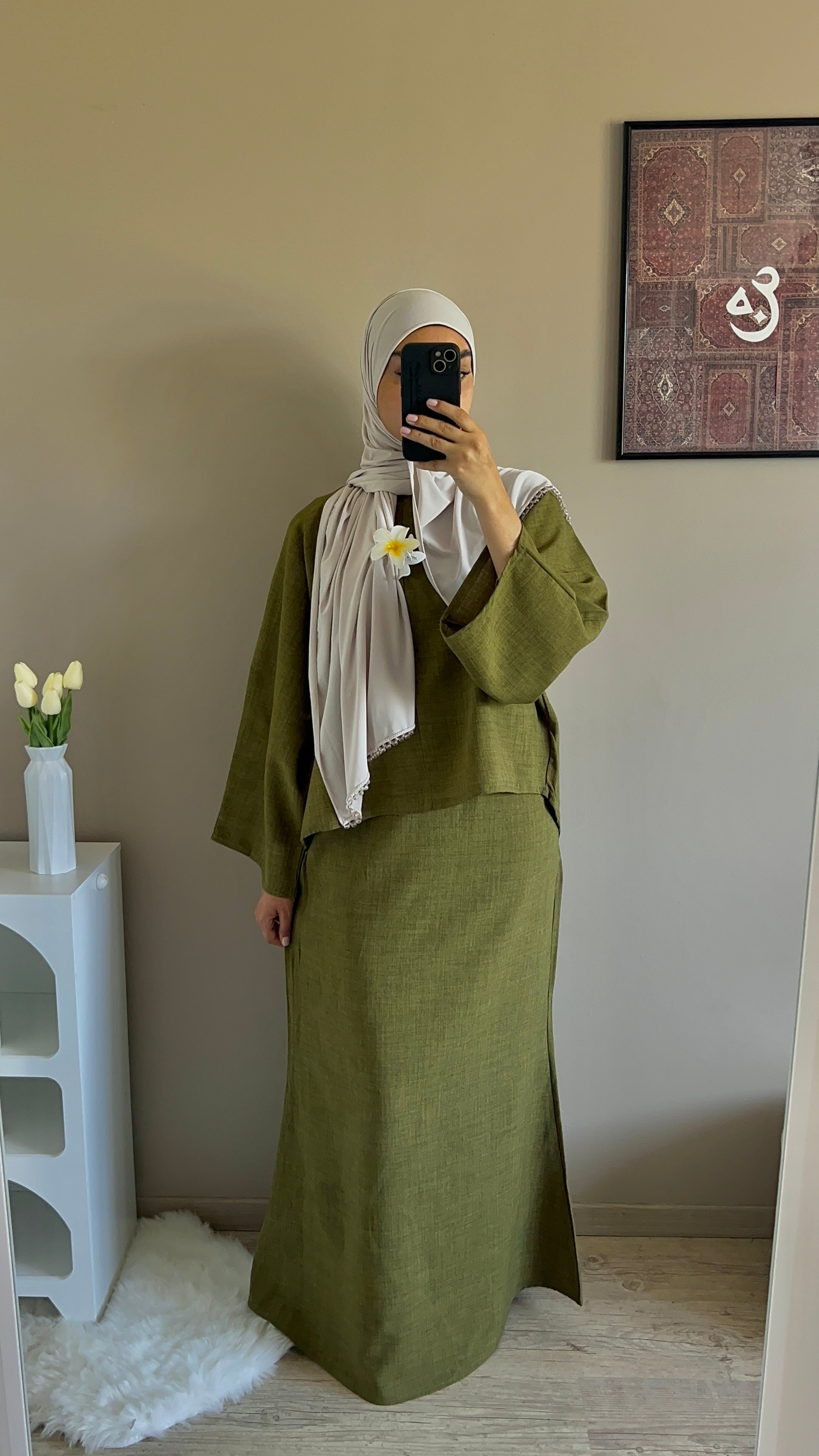 Ensemble jupe simpliste - Vert olive